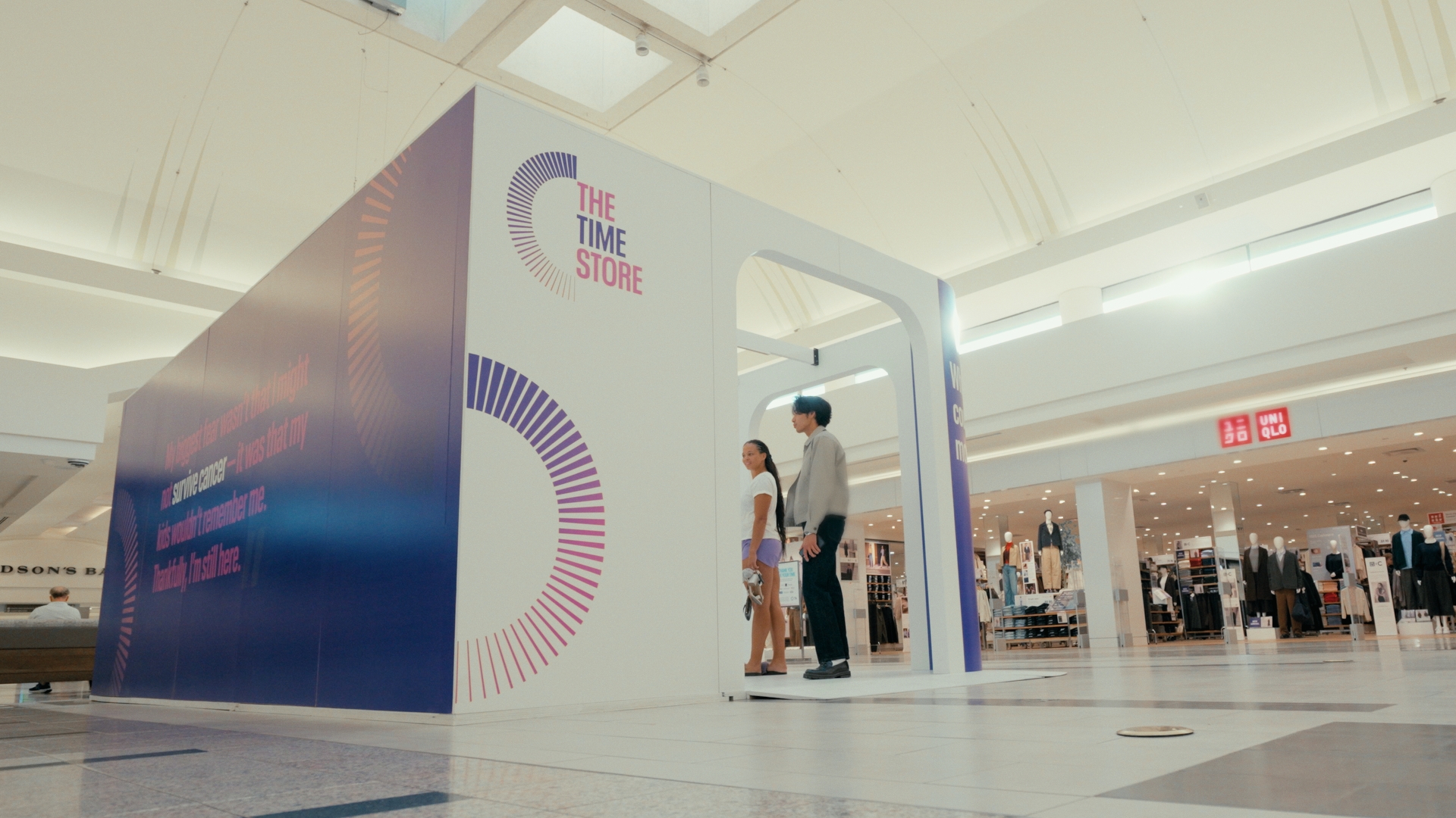 The Time Store installation stands in a shopping centre — Time Store